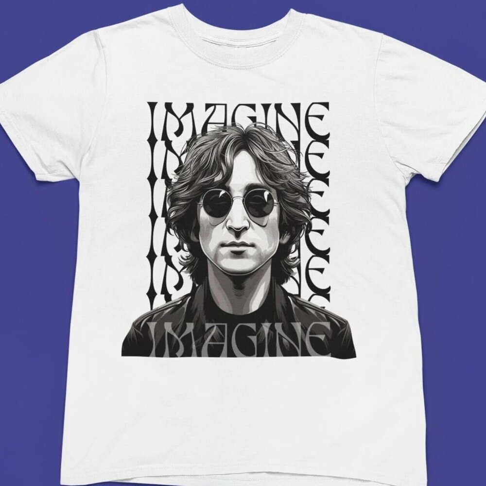 John Lennon Imagine T-shirt, The Beatles, unisex zwaar katoenen T-shirt